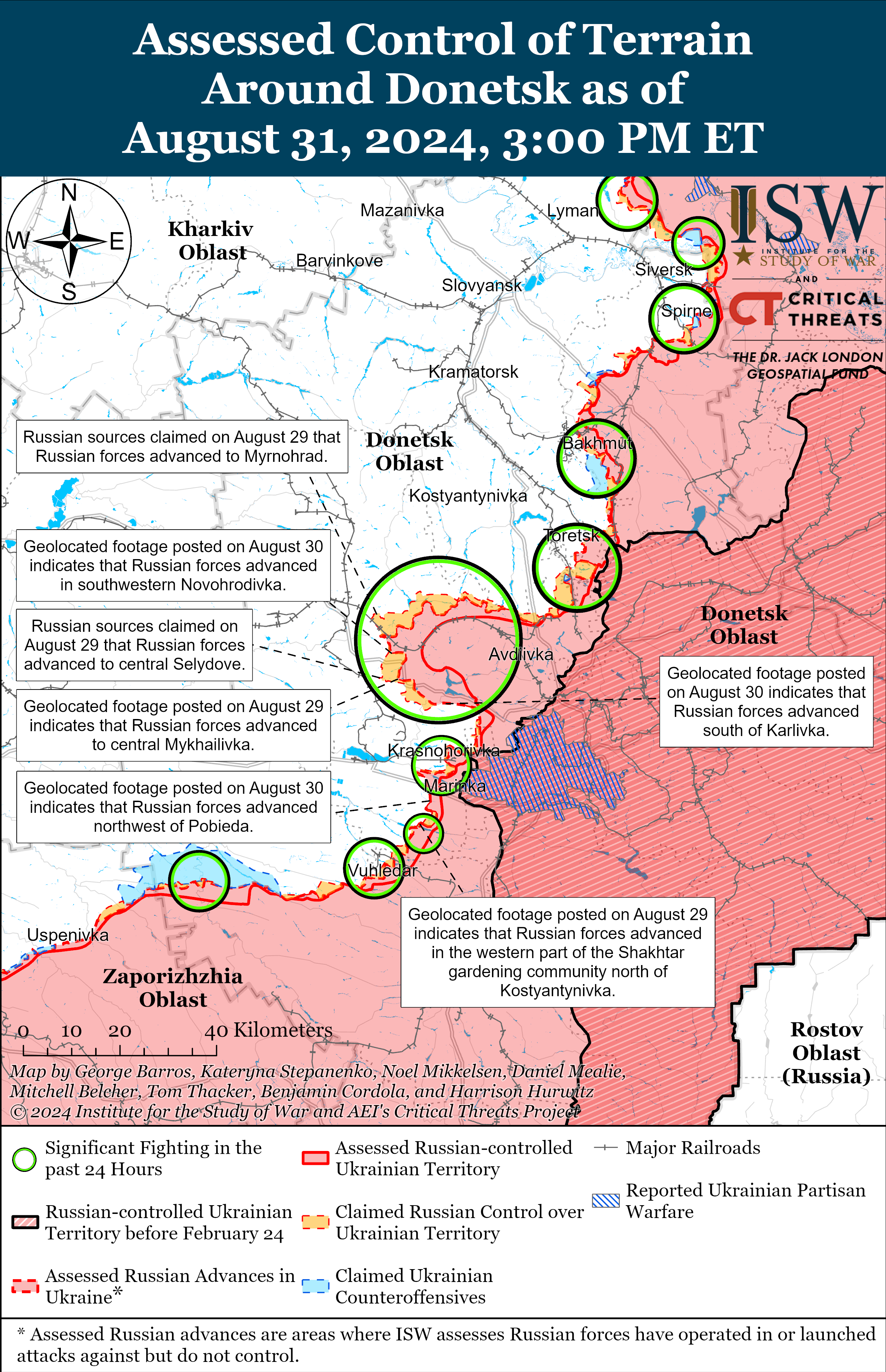 Російські війська знову просунулися в Донецькій області: карти ISW